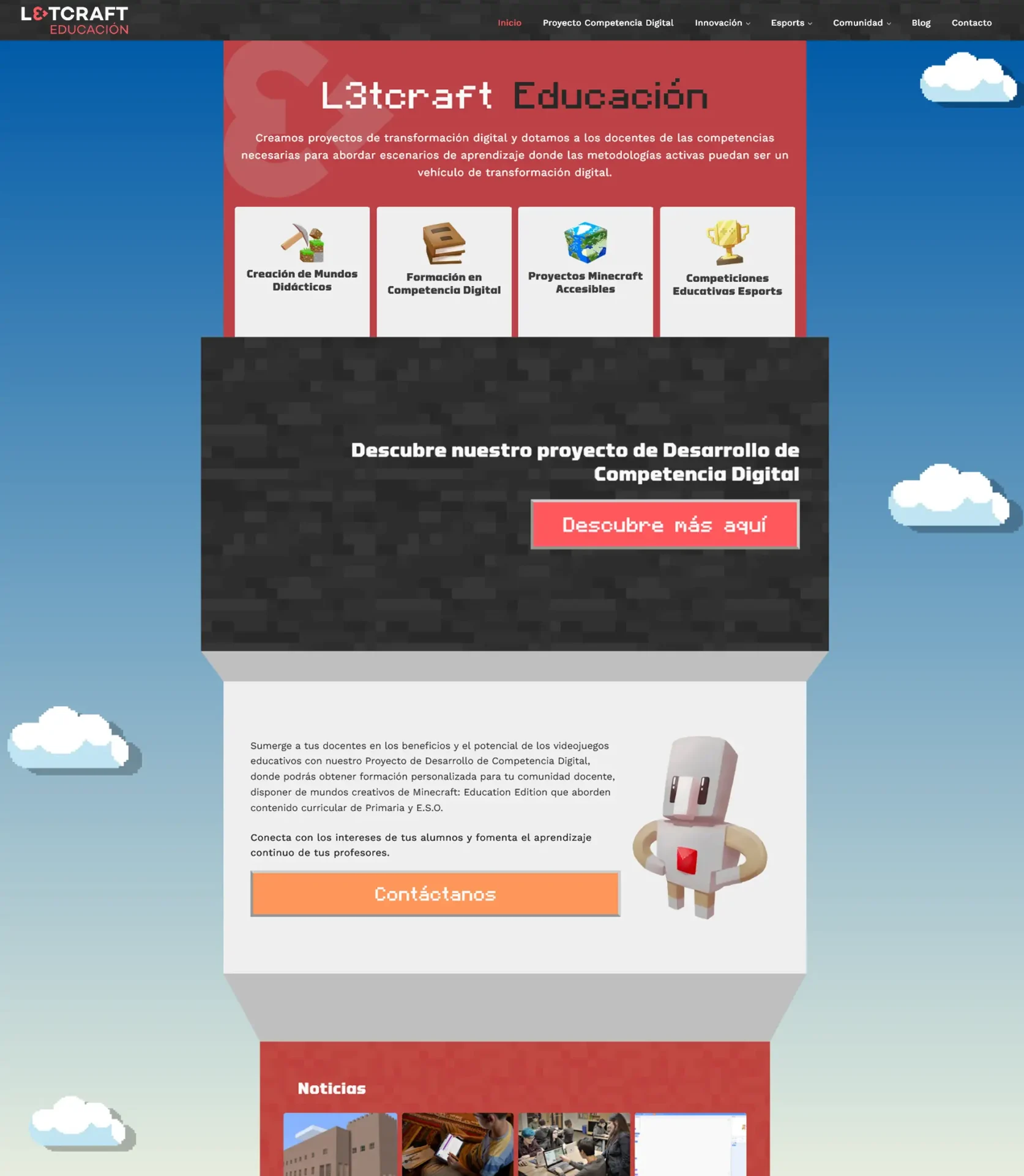 Web de Letcraft Educación en 2021.